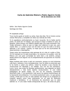 Carta de Gabriela Mistral a Pedro Aguirre Cerda