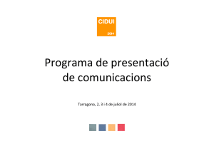 Programa de presentació de comunicacions