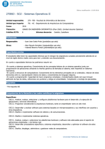 Sistemas Operativos II - Universitat Politècnica de Catalunya