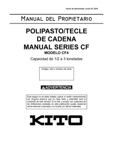 Manual del Propietario POLIPASTO/TECLE DE CADENA