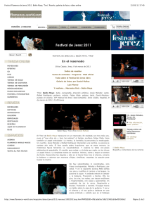 Festival Flamenco de Jerez 2011. Belén Maya, `Tres`. Reseña