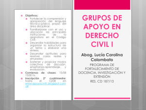 GRUPOS DE APOYO EN DERECHO CIVIL I Abog. Lucía Carolina