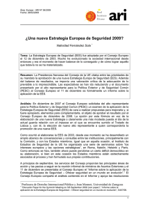 ¿Una nueva Estrategia Europea de Seguridad 2009?