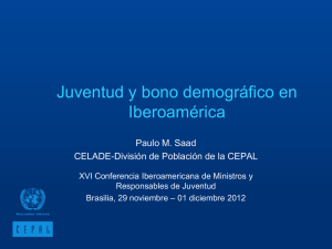 Juventud y bono demográfico en Iberoamérica. Presentación