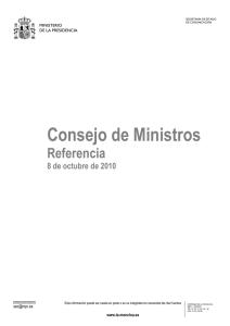 Acuerdo del Consejo de Ministros de 8 de octubre de 2010