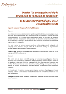 EL ESCENARIO PEDAGÓGICO DE LA EDUCACIÓN SOCIAL