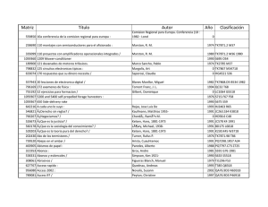 Matriz Título Autor Año Clasificación - Biblioteca, FES-C