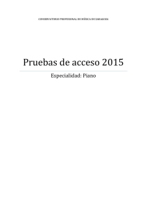 Pruebas de Acceso 2015_piano - Conservatorio Profesional de
