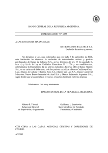 B - del Banco Central de la República Argentina