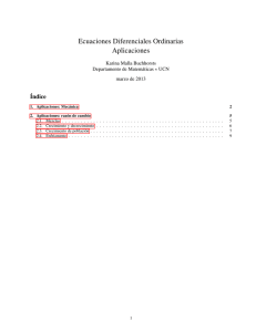 Ecuaciones Diferenciales Ordinarias Aplicaciones