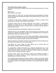 Acusa PAN-Veracruz ataque a oficinas De acuerdo con los informes