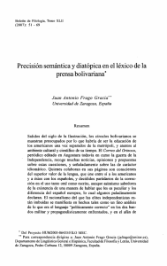 Precisión semántica y diatópica en el léxico de la prensa bolivariana*