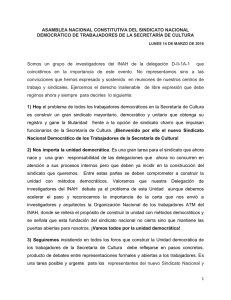 ASAMBLEA NACIONAL CONSTITUTIVA DEL SINDICATO