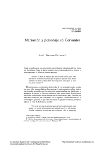 Narración y personaje en Cervantes - Anales Cervantinos