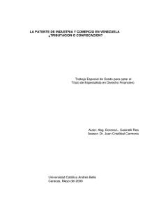 LA PATENTE DE INDUSTRIA Y COMERCIO EN VENEZUELA