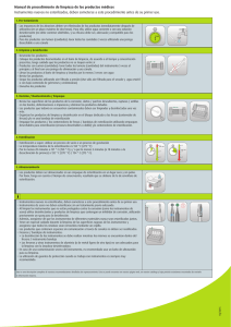 Manual de procedimiento de limpieza de los productos médicos