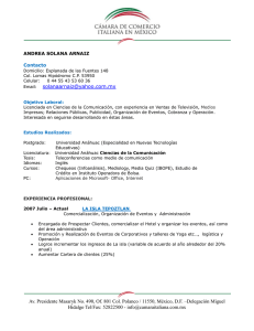 Descargar C.V. - Cámara de Comercio Italiana en México