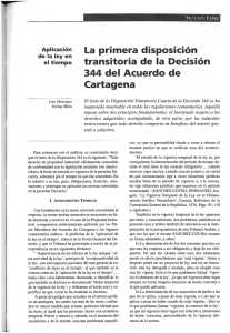 La primera disposición transitoria de la Decisión 344 del Acuerdo