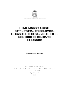 think tanks y ajuste estructural en colombia: el caso de fedesarrollo