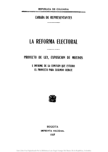 La reforma electoral : proyecto de ley, exposición de motivo