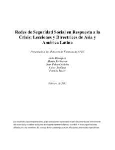 Redes de Seguridad Social en Respuesta a la Crisis
