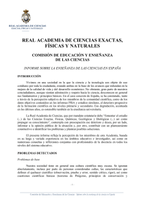 Informe sobre la enseñanza de las ciencias en España