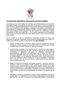 Declaración Final del VIII Continental de Solidaridad con Cuba