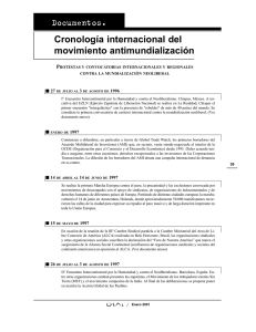 Cronología internacional del movimiento antimundialización