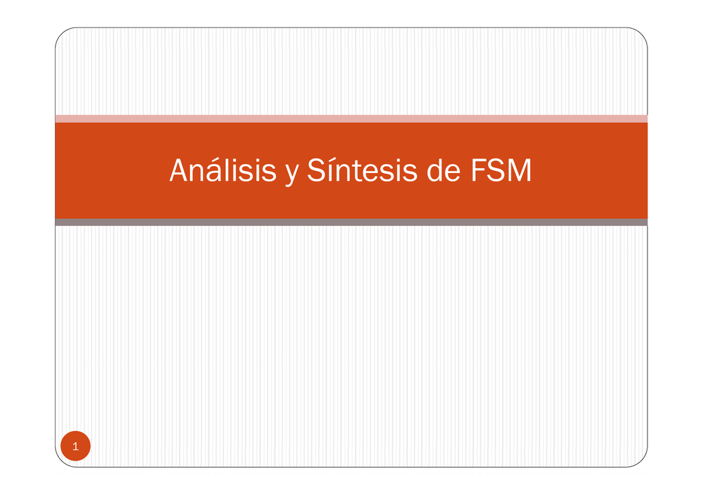 An Lisis Y S Ntesis De Fsm