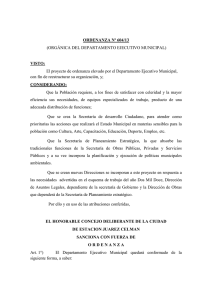 604-13 ORGANICA DEL DEPARTAMENTO EJECUTIVO MUNICIPAL
