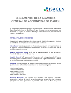 reglamento de la asamblea general de accionistas de isagen