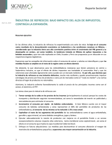 Reporte Sectorial INDUSTRIA DE REFRESCOS
