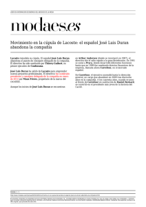 Movimiento en la cúpula de Lacoste: el español José Luis Duran