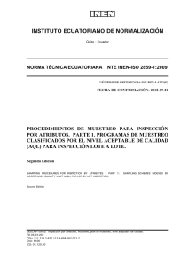 norma técnica ecuatoriana nte inen-iso 2859-1:2009
