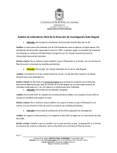 Análisis de indicadores - División de Investigación Sede Bogotá