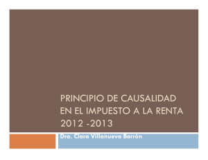 PRINCIPIO DE CAUSALIDAD EN EL IMPUESTO A LA RENTA 2012