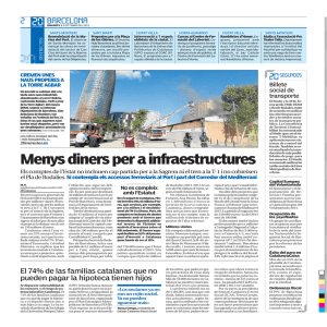 Menys diners per a infraestructures