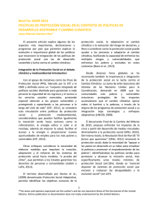 Brief for GSDR 2015 POLÍTICAS DE PROTECCIÓN SOCIAL EN EL