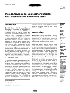 Epicondilitis medial: dos modelos etiopatogénicos