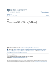Vincentiana Vol. 37, No. 3 [Full Issue] - Via Sapientiae