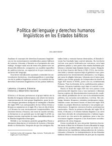 Política del lenguaje y derechos humanos lingüísticos