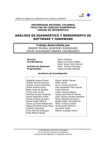 Análisis de diagnótico y rendimientos de Software y Hardware