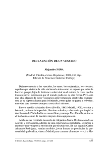 Alejandro Sawa: Declaración de un vencido. Ed. de Francisco