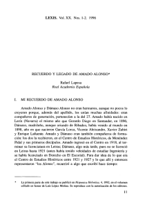 LEXIS. Vol. XX. Nos. 1-2. 1996 RECUERDO Y LEGADO DE AMADO
