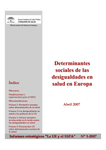 Informe OSE: Los determinantes sociales de las desigualdades en