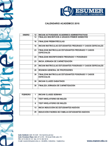 Calendario Académico 2016