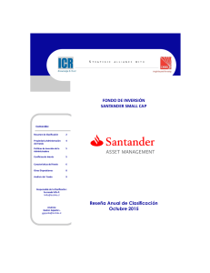 Santander Small Cap - Reseña Anual de Clasificación