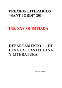 premios literarios “sant jordi” 2014 ins. xxv olimpiada