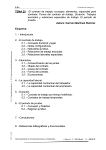 TEMA 25: El contrato de trabajo: concepto, elementos, capacidad