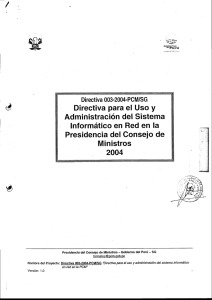 Directiva para el Uso y Administración del Sistema lnformático en